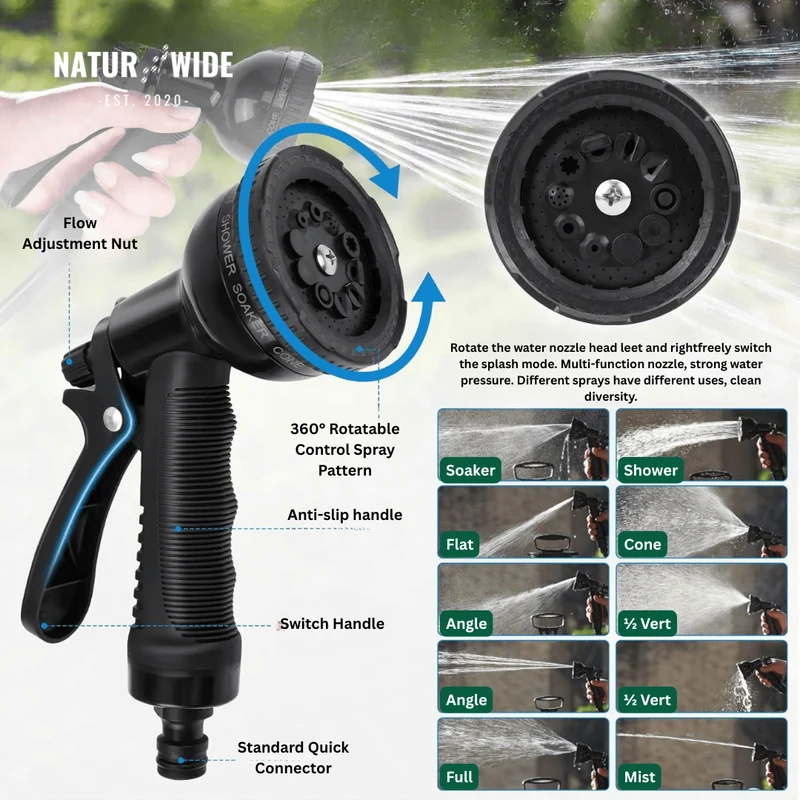 Portable Manual Camping Shower – 3/5/8L Hand Pump with 3m Hose