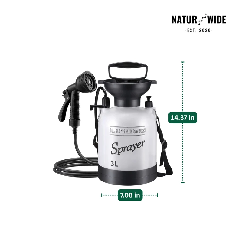 Portable Manual Camping Shower – 3/5/8L Hand Pump with 3m Hose