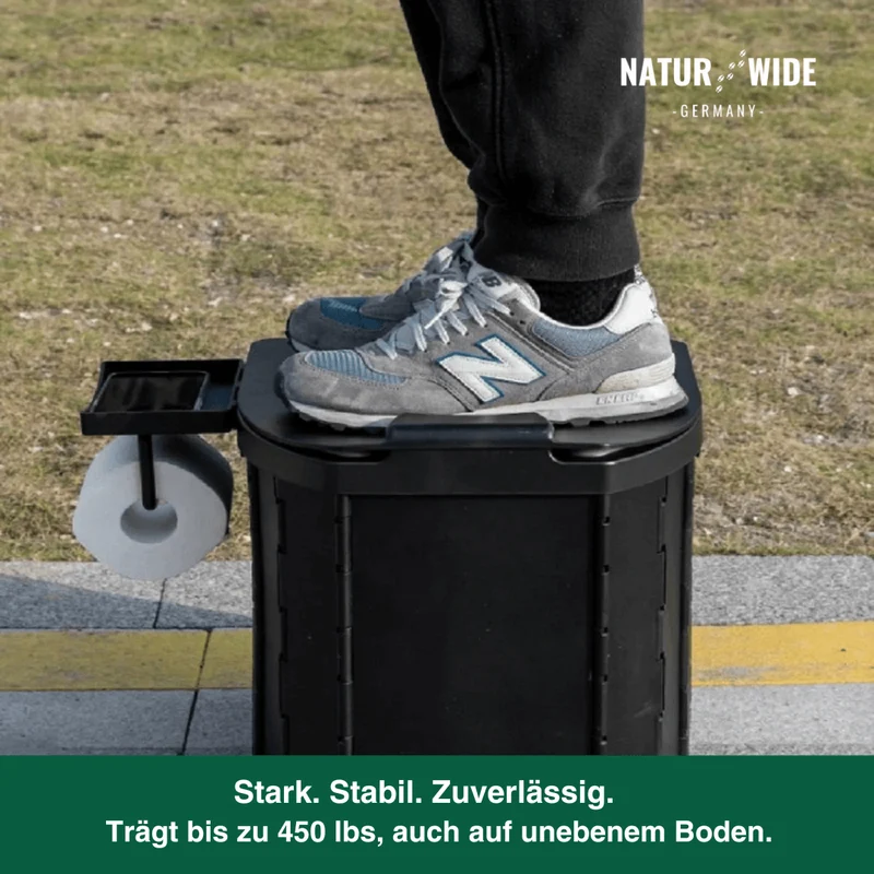 Tragbare Falt-Toilette – Klappbare Campingtoilette für Erwachsene