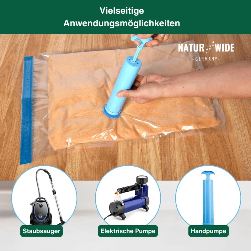 Vakuumbeutel für Kleidung & Bettwäsche – Platzspar-Set 3 Stück
