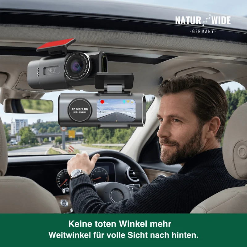 4K Dashcam mit Nachtsicht, Wi-Fi, GPS & 24H Parküberwachung