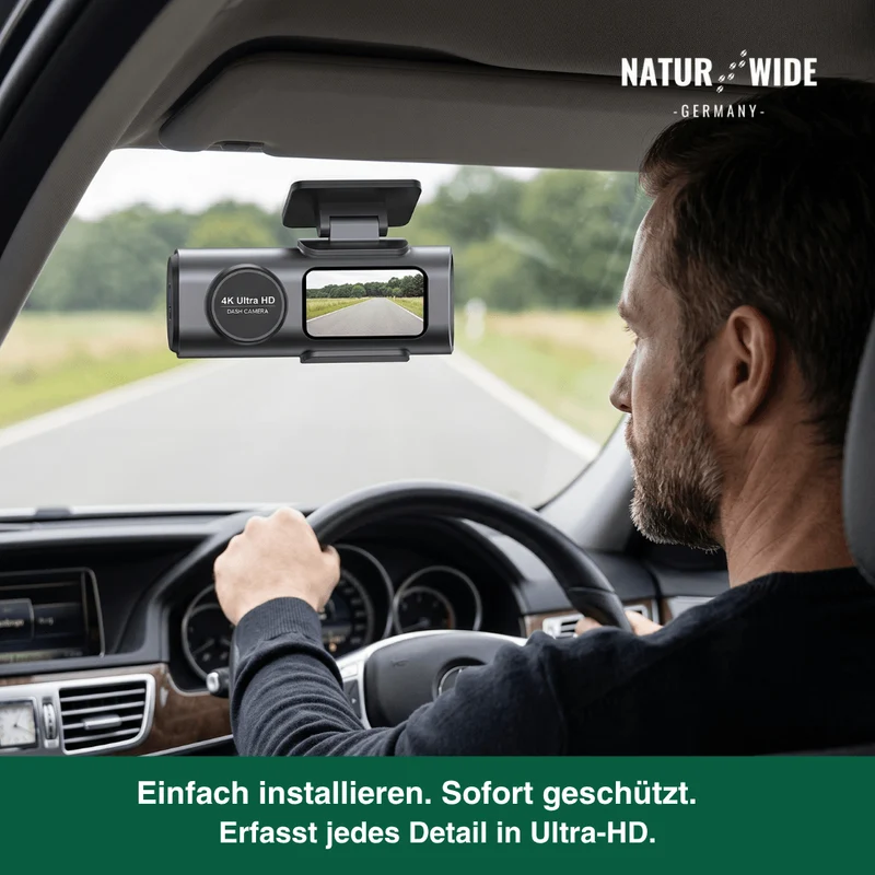 4K Dashcam mit Nachtsicht, Wi-Fi, GPS & 24H Parküberwachung