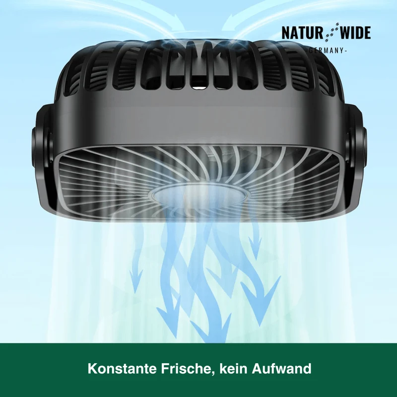 USB Mini-Tischventilator – 10 cm Tragbarer 3-Stufen 360° Ventilator