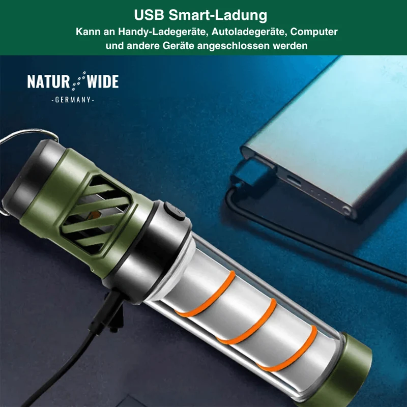 5-in-1 Campinglampe – LED-Taschenlampe & Mückenschutzlicht