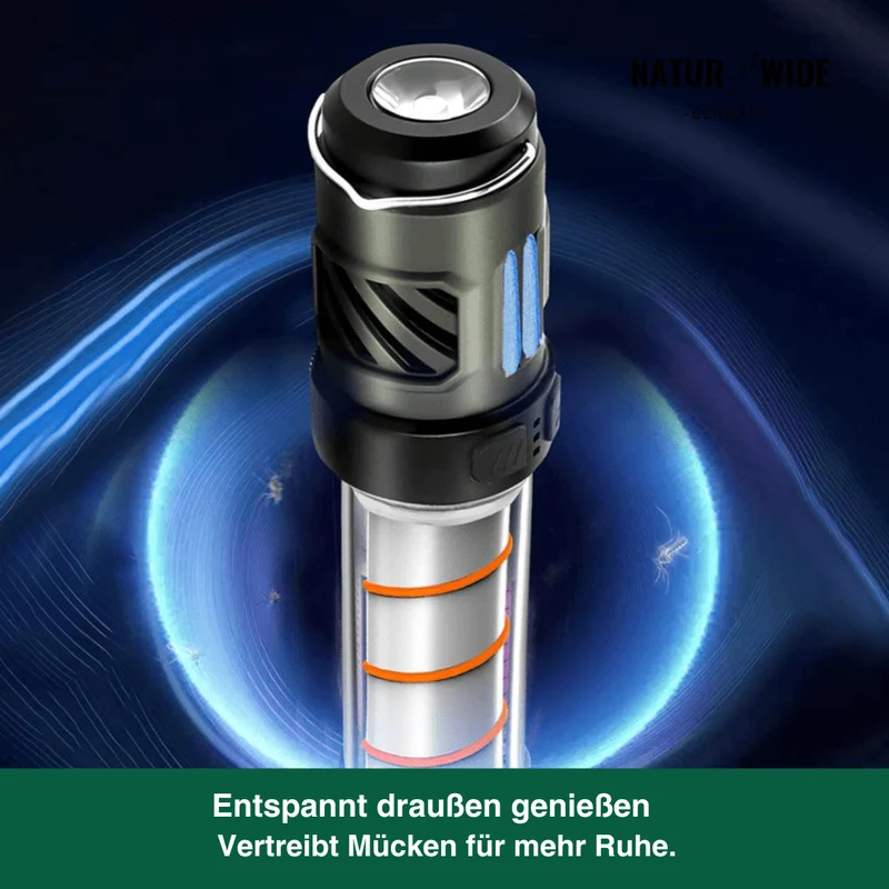 5-in-1 Campinglampe – LED-Taschenlampe & Mückenschutzlicht