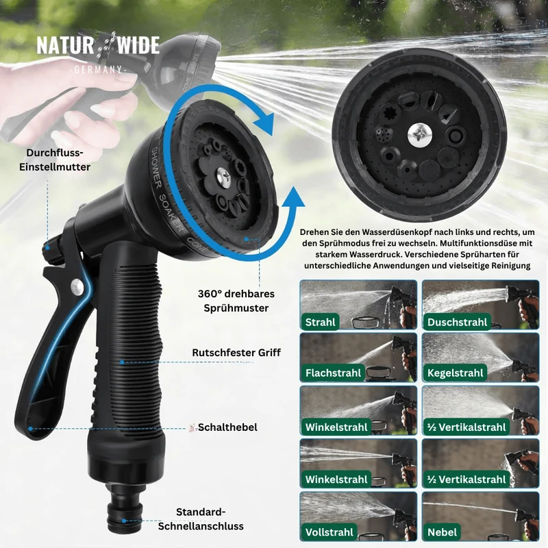 Tragbare Manuelle Campingdusche – 3/5/8L Handpumpe mit 3m Schlauch