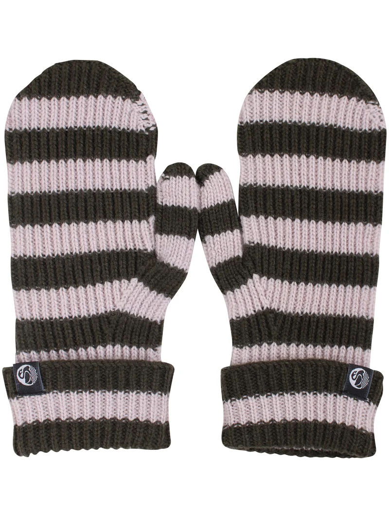 Danedolly Wool Mittens Dark Army/Light Beige