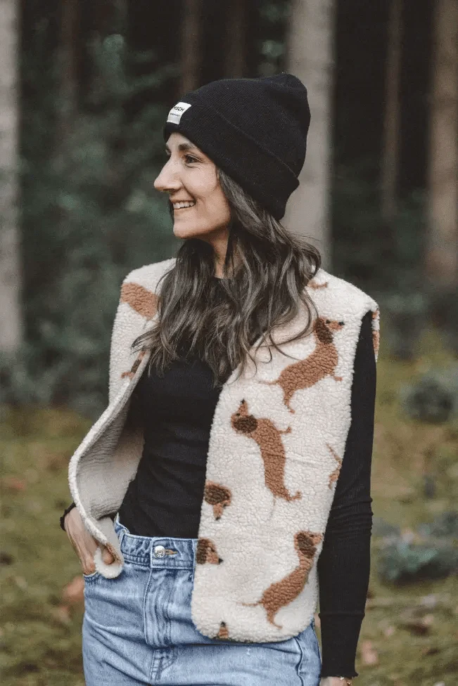 Dackel- Weste aus Teddyfell Damen