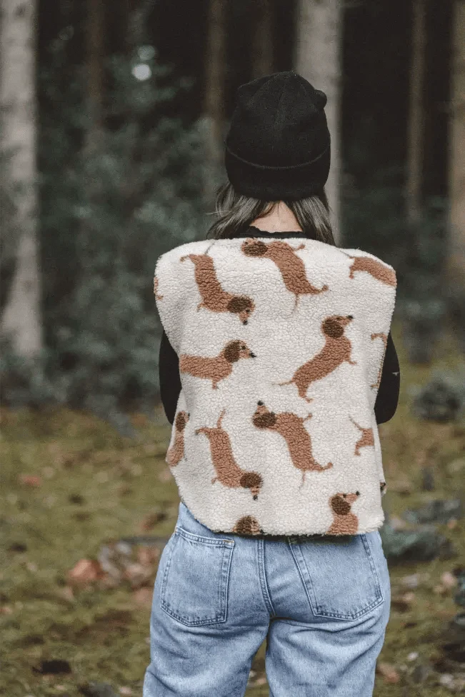 Dackel- Weste aus Teddyfell Damen