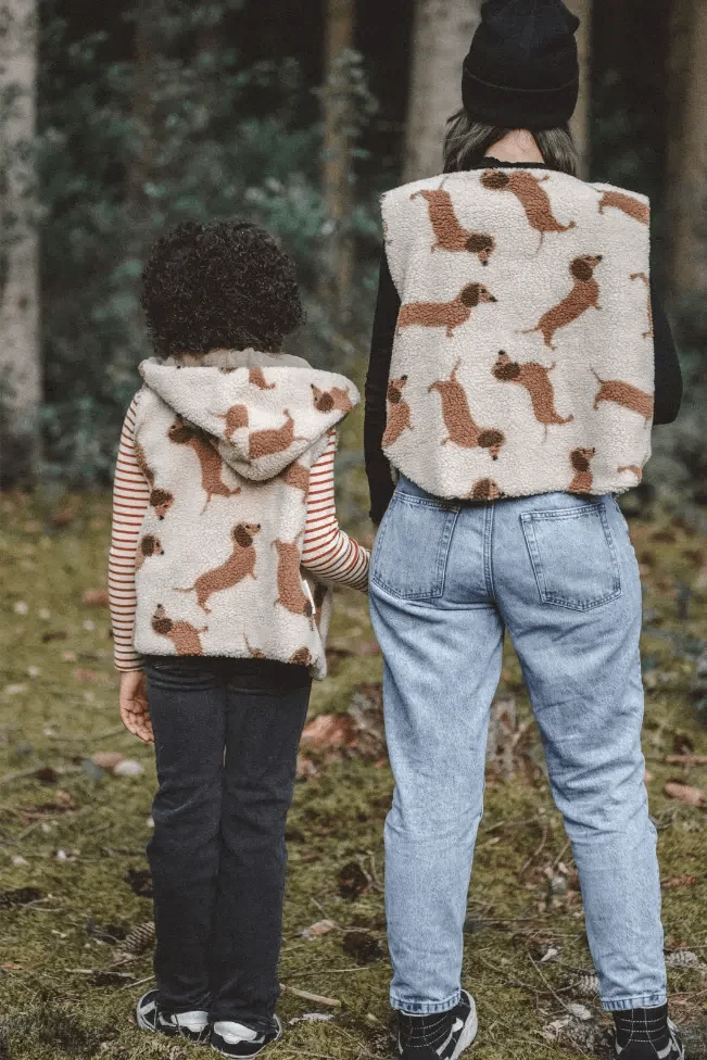 Dackel- Weste aus Teddyfell Damen