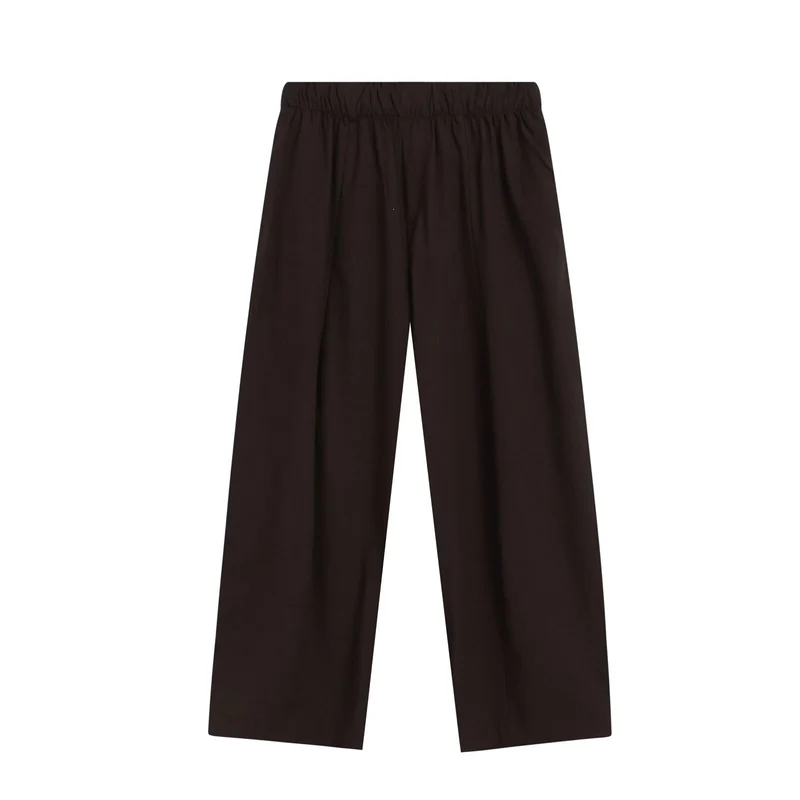 Damen Weite Culotte-Hose mit elastischem Bund und geradem Saum Drune