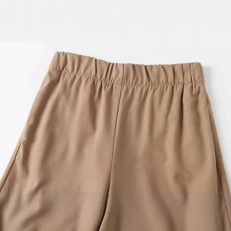 Damen Weite Culotte-Hose mit elastischem Bund und geradem Bein Drune
