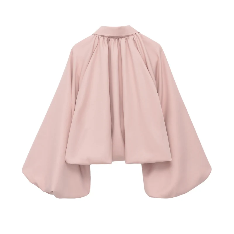 Damen Voluminöse Cropped Cape‑Jacke mit Ballonärmeln und Reißverschluss Drune