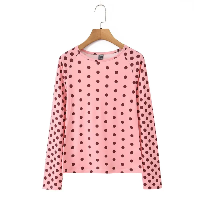 Damen UV‑Schutz‑Langarmshirt mit Rundhalsausschnitt und Tupfenmuster Drune