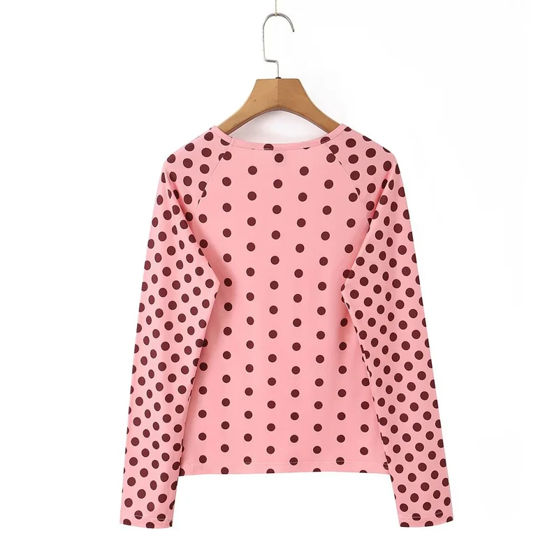 Damen UV‑Schutz‑Langarmshirt mit Rundhalsausschnitt und Tupfenmuster Drune