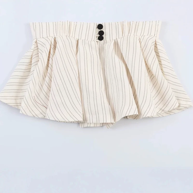 Damen Taillierter Peplum-Blazer mit tiefem V-Ausschnitt und Nadelstreifen Drune