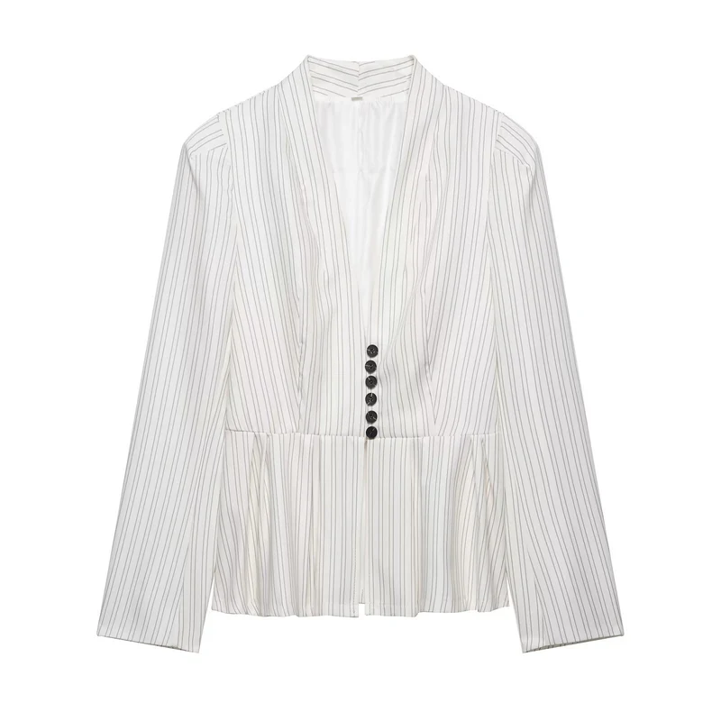 Damen Taillierter Blazer mit Schalkragen, feinen Nadelstreifen und Taillenbetonung Drune
