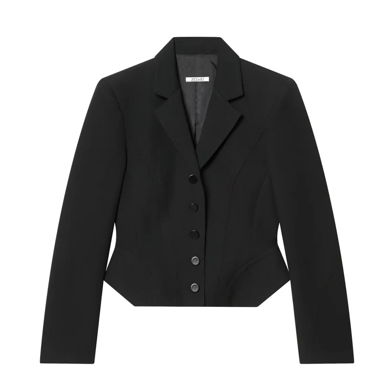 Damen Taillierter Blazer mit Korsettnähten und figurformender Taille Drune