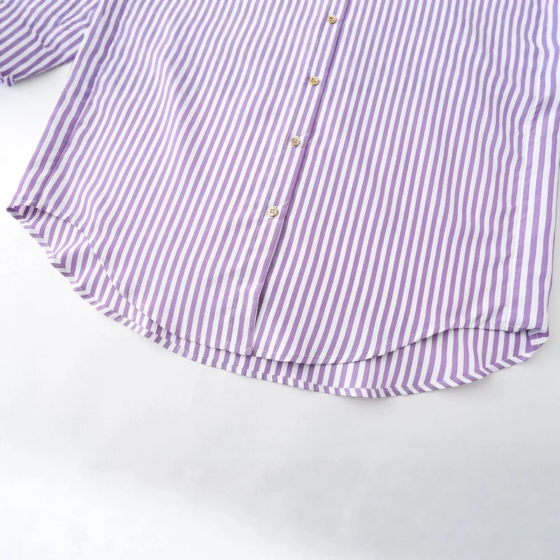 Damen Oversize-Hemdbluse mit kontrastierendem Kentkragen und gerundetem Saum Drune