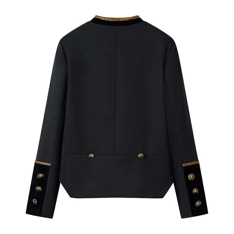 Damen Military-inspirierte Kurzjacke mit goldenen Zierborten Drune