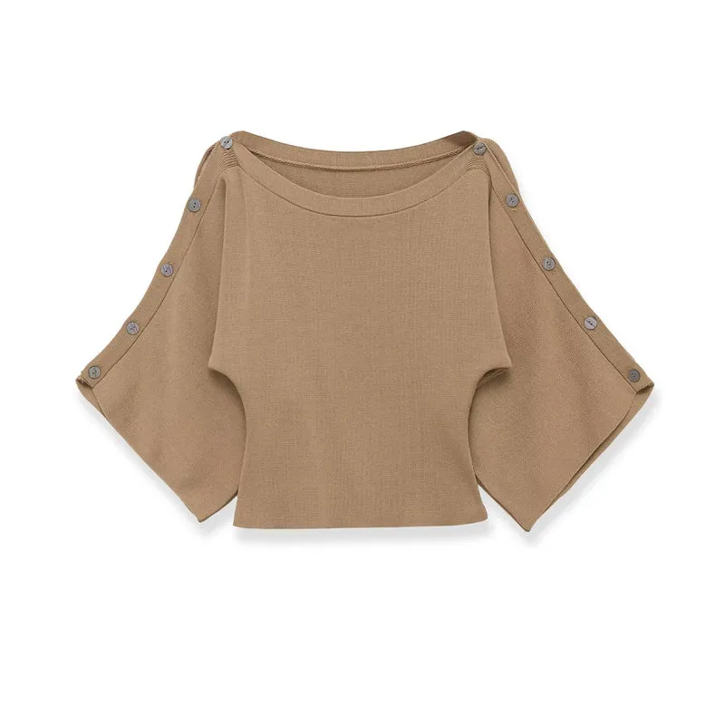 Damen Feinstrick-Poncho mit ausgestellten Fledermausärmeln Drune
