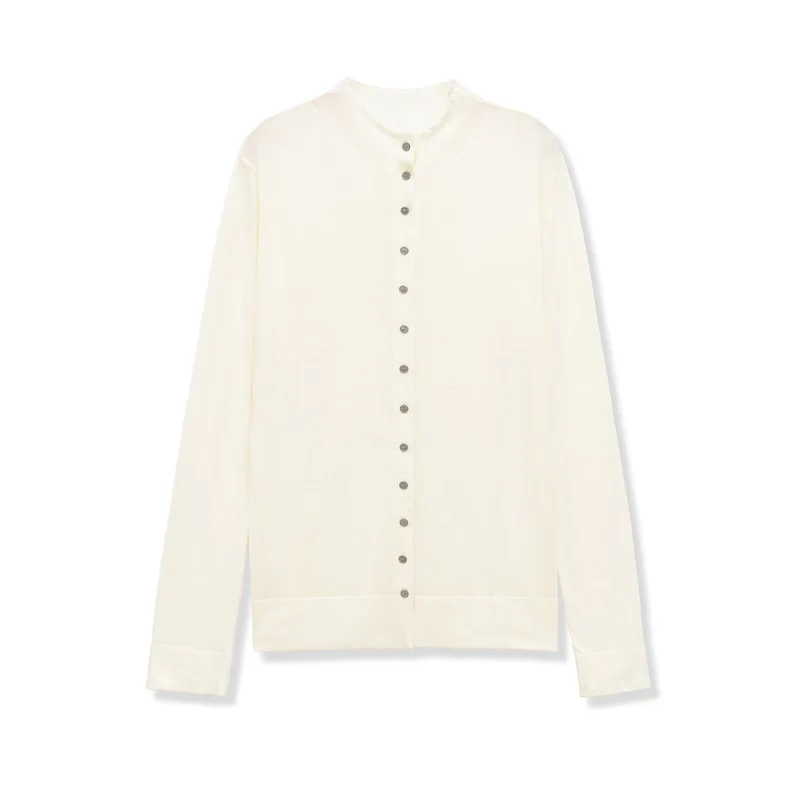 Damen Feinstrick-Cardigan mit Knopfleiste und Rundhalsausschnitt Drune