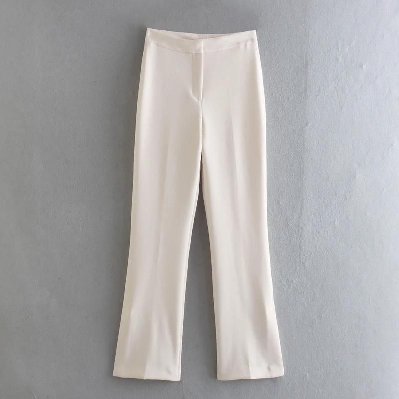 Damen Elegante Stretch-Hose mit geradem Bein und Bügelfalte Drune