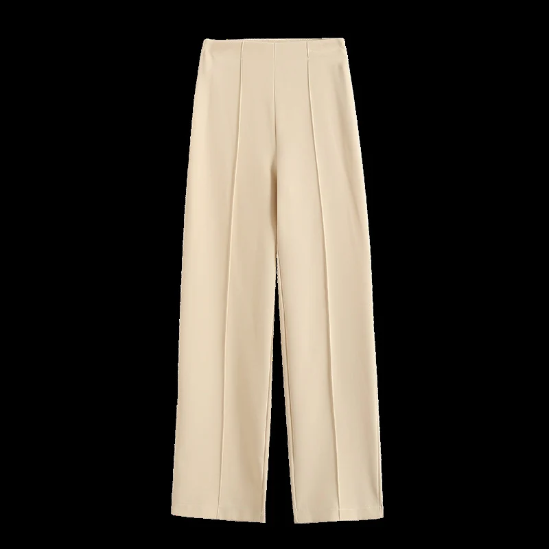 Damen Elegante High‑Waist Palazzo‑Hose mit durchgehender Bügelfalte und Clean‑Finish Drune