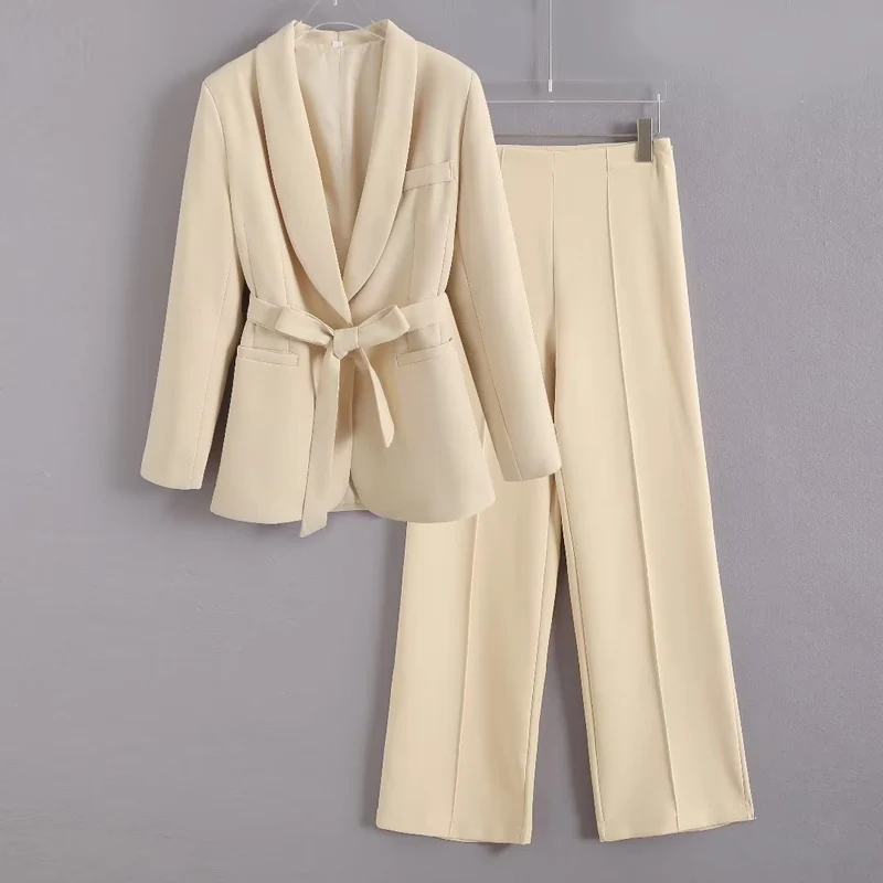 Damen Elegante High‑Waist Palazzo‑Hose mit durchgehender Bügelfalte und Clean‑Finish Drune