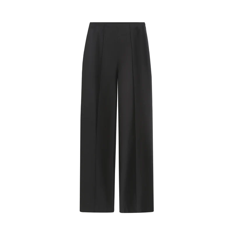 Damen Elegante High‑Waist Palazzo‑Hose mit durchgehender Bügelfalte und Clean‑Finish Drune