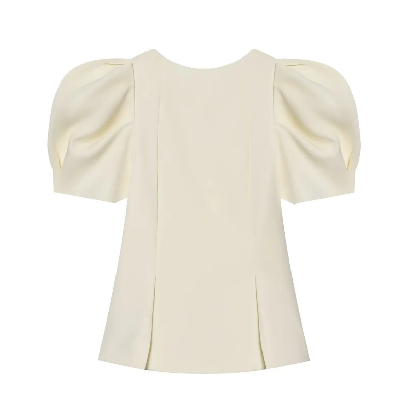 Damen Elegante A-Linien-Bluse mit formgebenden Teilungsnähten und Puffärmeln Drune