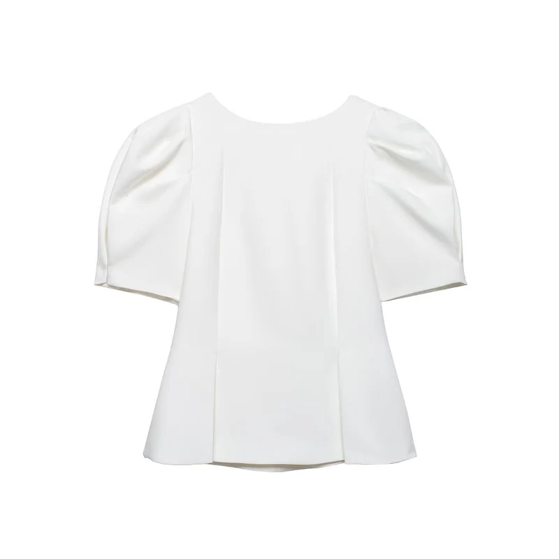 Damen Elegante A-Linien-Bluse mit formgebenden Teilungsnähten und Puffärmeln Drune