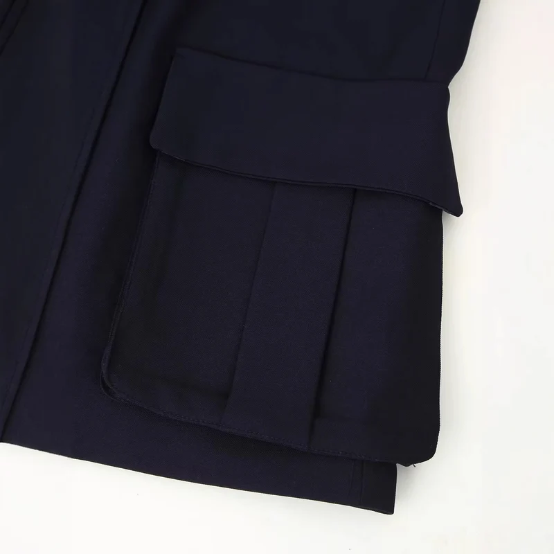 Damen Doppelreihiger Oversize-Blazer-Mantel mit Epauletten und großen Klappentaschen Drune