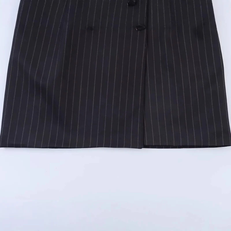 Damen Doppelreihiger Nadelstreifen-Blazer mit taillierter Silhouette Drune