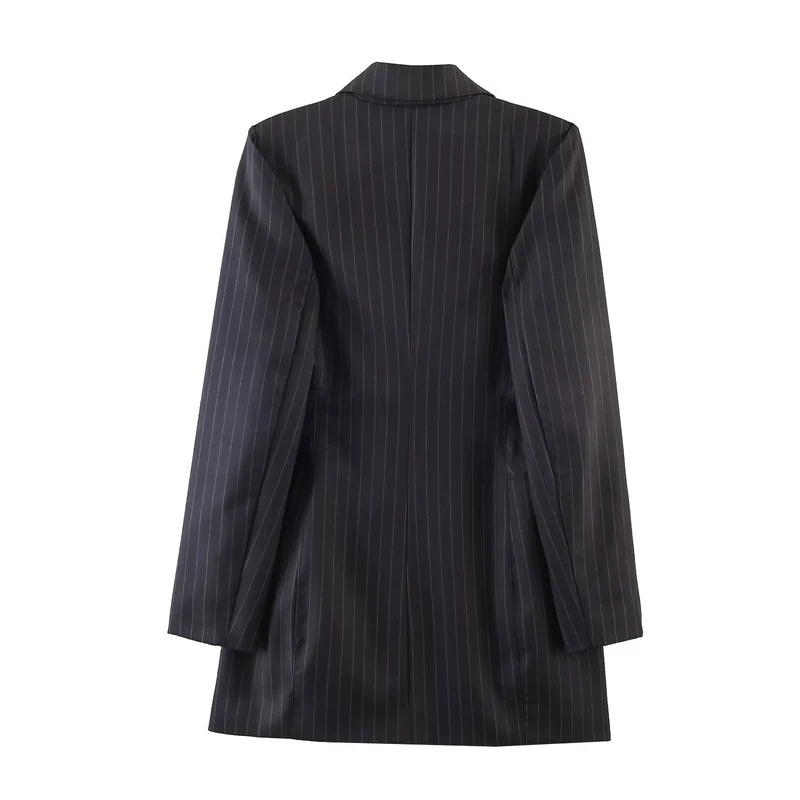 Damen Doppelreihiger Nadelstreifen-Blazer mit taillierter Silhouette Drune