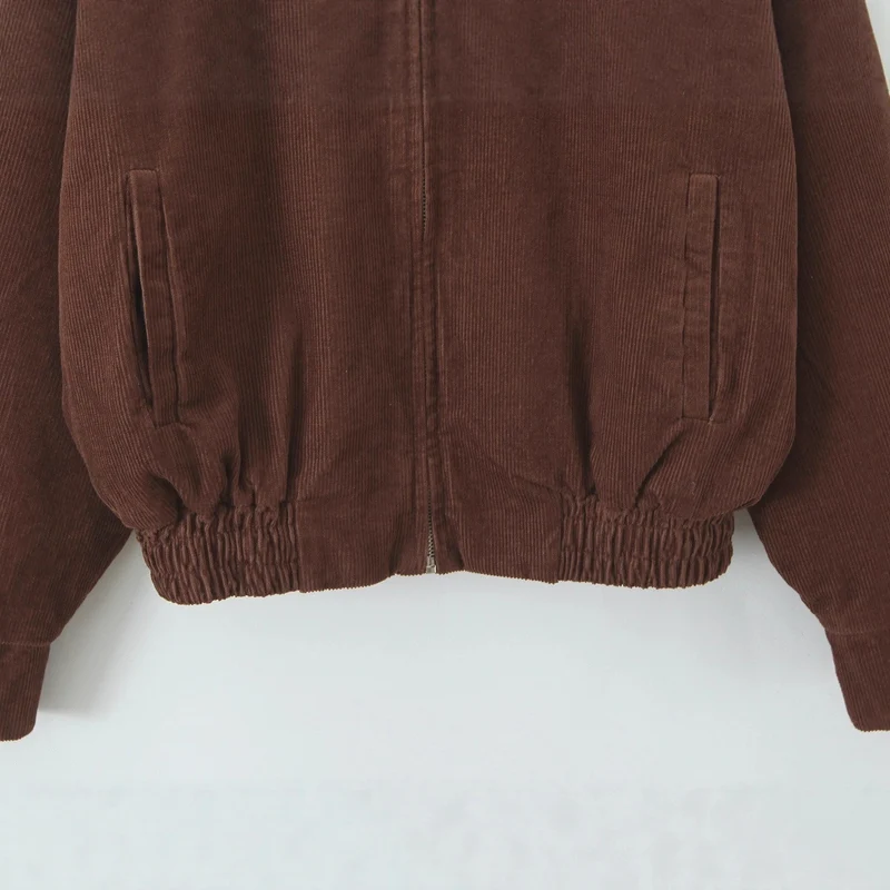 Damen Cordjacke aus Breitcord mit Reißverschluss, Hemdkragen und elastischem Saum Drune