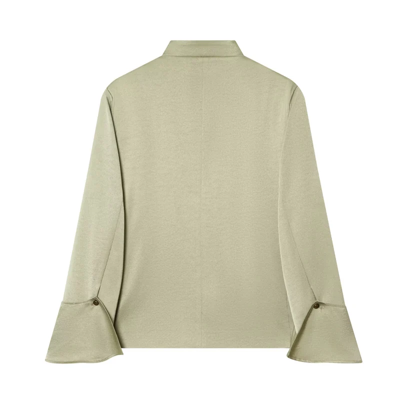 Damen Asymmetrischer Cape-Mantel mit Stehkragen und Zierknopfleiste Drune