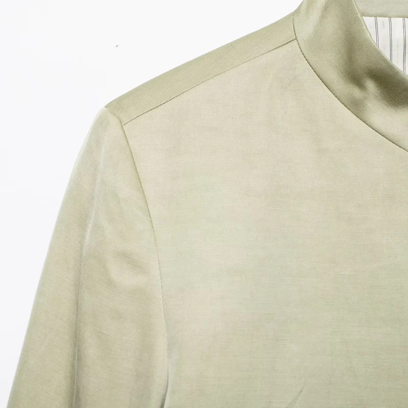 Damen Asymmetrische Jacke mit Stehkragen und Glockenärmeln Drune