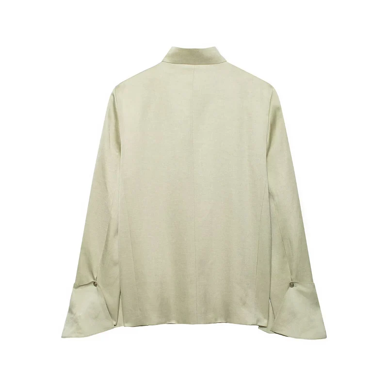 Damen Asymmetrische Jacke mit Stehkragen und Glockenärmeln Drune
