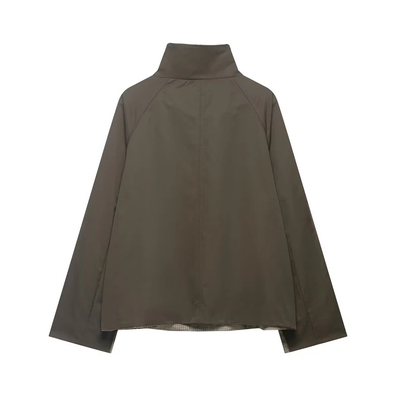 Herren Kurze wasserabweisende Übergangsjacke mit hohem Stehkragen, asymmetrischer Knopfleiste und Raglanärmeln Drune