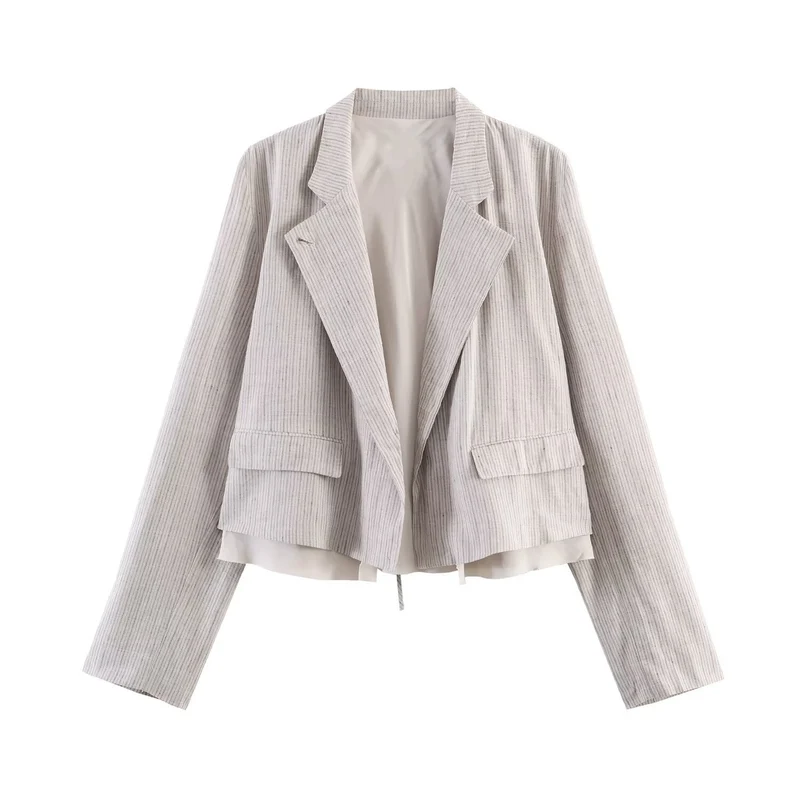 Damen Zweiteiliges Tailored-Set mit Cropped-Blazer und hochtaillierter Faltenhose Drune