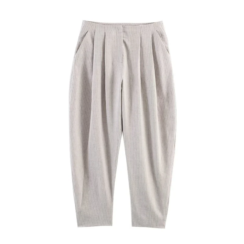 Damen Zweiteiliges Tailored-Set mit Cropped-Blazer und hochtaillierter Faltenhose Drune