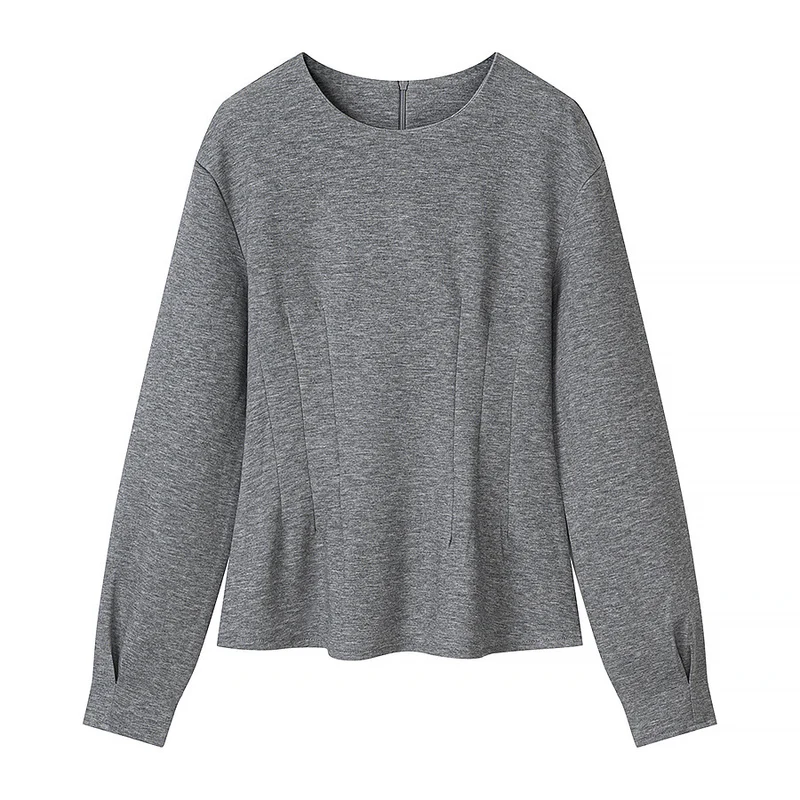 Damen Zweiteiliges Lounge‑Set aus Stretch‑Jersey mit Rundhalsausschnitt und hochtaillierter Weitbein‑Hose Drune