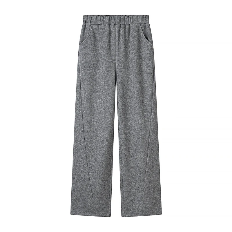 Damen Zweiteiliges Lounge‑Set aus Stretch‑Jersey mit Rundhalsausschnitt und hochtaillierter Weitbein‑Hose Drune