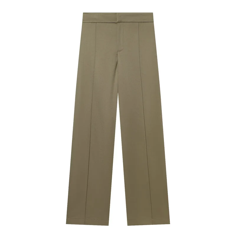Damen Zweiteiliges Freizeit-Set mit Stehkragen-Zipperjacke und taillierter High-Waist-Hose Drune
