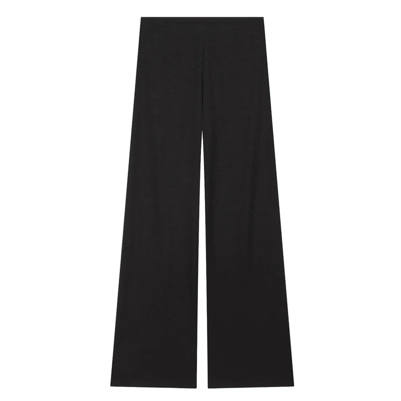 Damen Weite Strickhose mit hoher Taille und ausgestelltem Bein Drune