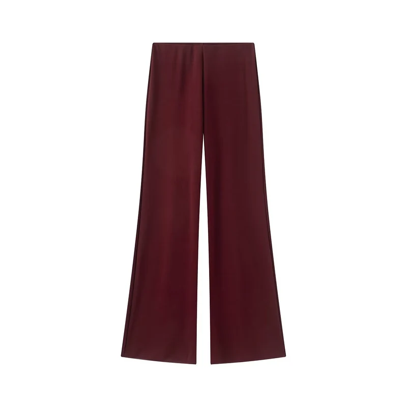 Damen Weite Satinhose mit hoher Taille und fließender Wide‑Leg‑Silhouette Drune