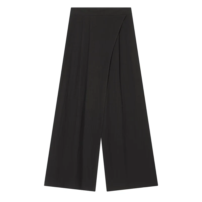 Damen Weite High-Waist Culotte mit Wickeloptik und ausgestelltem Bein Drune