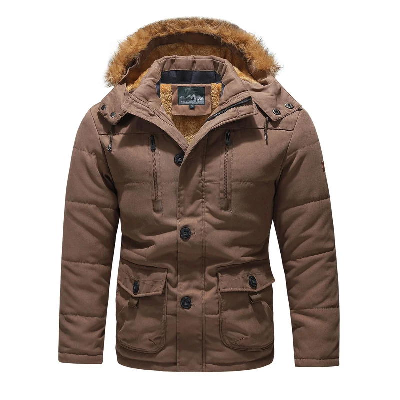Herren Winterparka mit abnehmbarem Pelzkragen Drune
