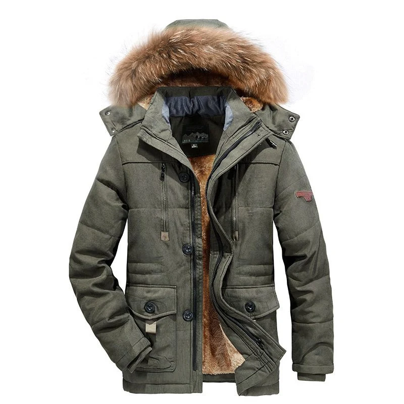 Herren Winterparka mit abnehmbarem Pelzkragen Drune